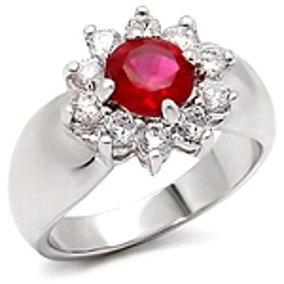"Bloom" Ruby Zirconia 2.3 Carats Ring - Picture 1 of 2